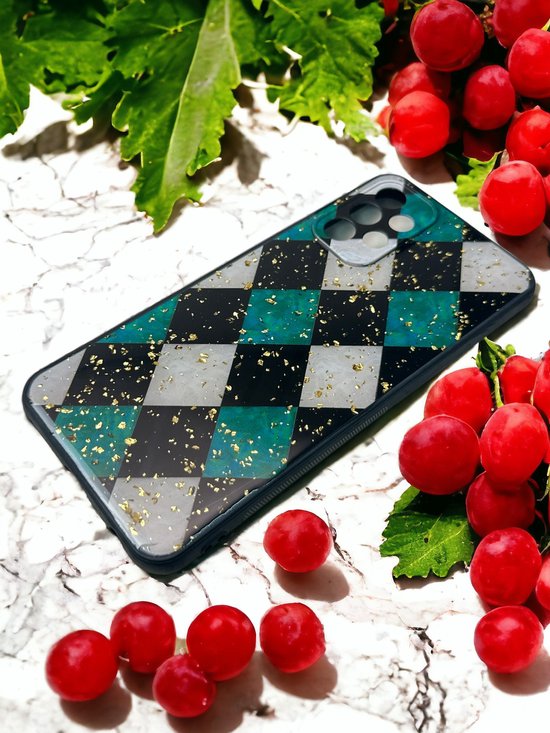Silicone Hoesje Print - Backcover - Geschikt voor Samsung Galaxy A32 4G - Marmer Groen