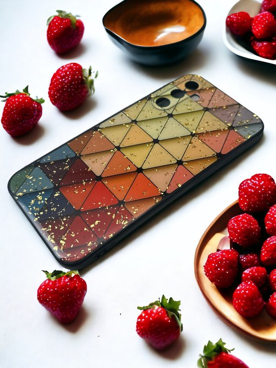 Samsung Galaxy A13 5G Hoesjes – Siliconen Backcover – Marmer Triangle Print – Schokbestendig-Ilumina Benelux