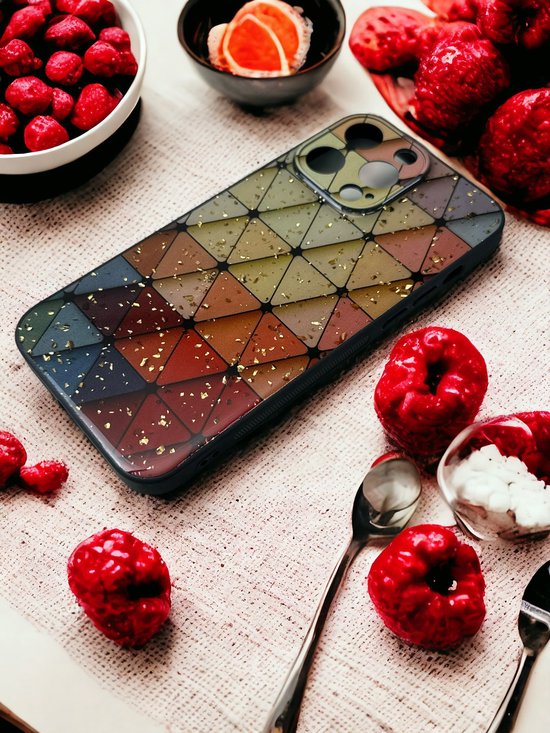 iPhone 15 Pro Max Hoesjes – Siliconen Backcover – Marmer Triangle Print – Schokbestendig-Ilumina Benelux