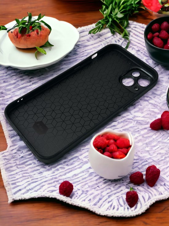 iPhone 15 Plus Hoesjes – Siliconen Backcover – Print Roze Hartjes – Soft Silicone – Roze-Ilumina Benelux
