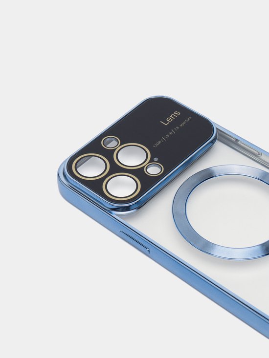 iPhone 12 Hoesjes – Magnetische Backcover – MagSafe Compatibel – Camera Lens Protector – Blauw-Ilumina Benelux