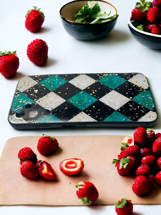 Samsung Galaxy A13 5G & A04s Hoesjes – Siliconen Backcover – Marmer Print – Groen-Ilumina Benelux