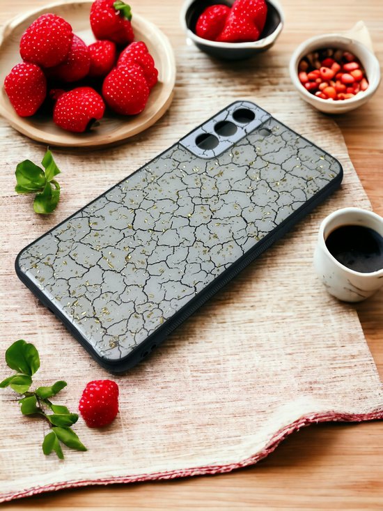 Silicone Hoesje Print - Backcover - Geschikt voor Samsung Galaxy S22 Plus - Gebroken Wit