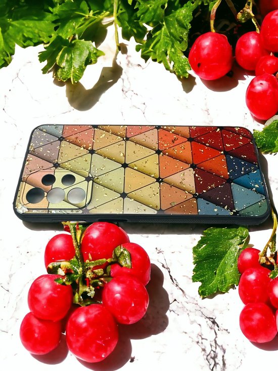 Samsung Galaxy A23 Hoesjes – Siliconen Backcover – Marmer Triangle Print – Schokbestendig-Ilumina Benelux