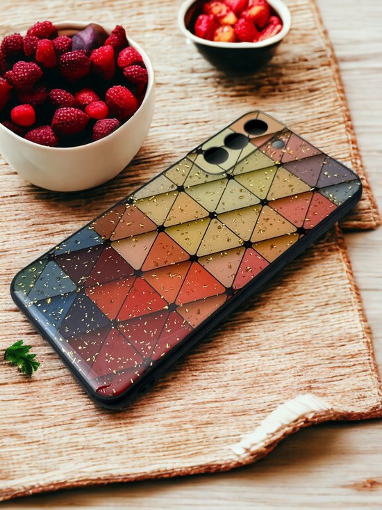 Silicone Hoesje Print - Backcover - Geschikt voor Samsung Galaxy S23 - Marmer Triangle