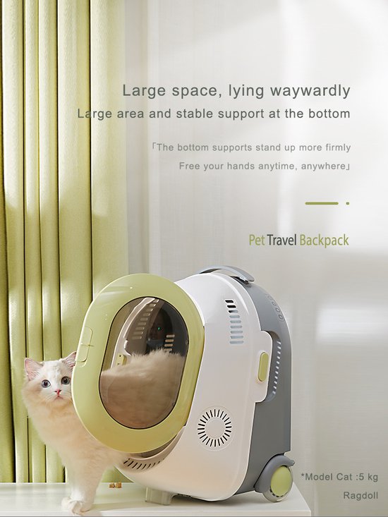 Kattentas | Huisdiertas | katten honden reistas | dieren transport tas | rugzak | draagtas | rug dierentas voor huisdieren met zwenkwielen - honden en katten