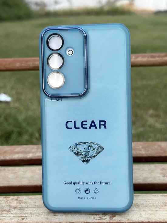 Samsung Galaxy S24 FE Hoesjes – Siliconen TPU Backcover – Camera Lens Film – Schokbestendig – Blauw-Ilumina Benelux