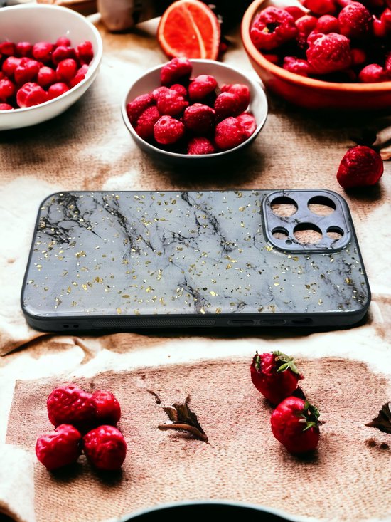 iPhone 15 Pro Max Hoesjes – Siliconen Backcover – Marmer Print – Slank Design – Wit-Ilumina Benelux