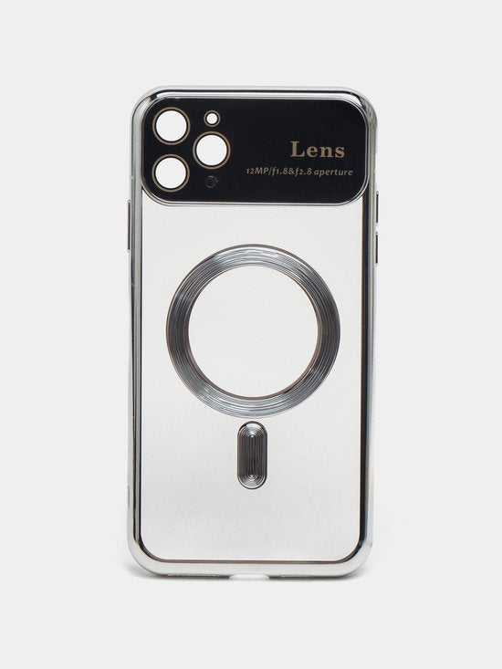 iPhone 12 Hoesjes – Magnetische Backcover met MagSafe – Camera Lens Protector – Zilver-Ilumina Benelux