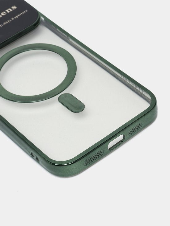 iPhone 14 Hoesjes – Magnetische Backcover met MagSafe – Camera Lens Protector – Groen-Ilumina Benelux
