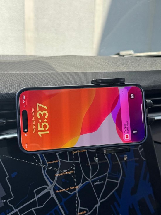 Telefoonhouder auto – Ventilatierooster – Verstelbaar Universeel – Stevige Klem – Zwart-Telefoonhouders-Ilumina Benelux