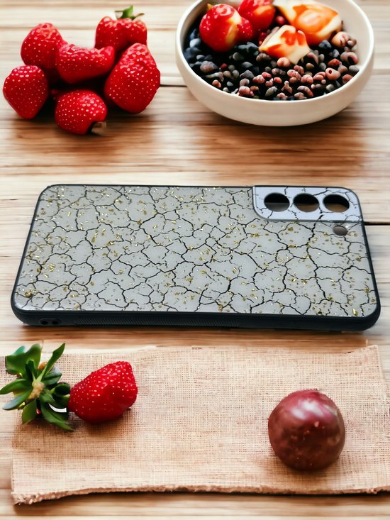 Samsung Galaxy S23 Hoesjes – Siliconen Backcover met Print – Schokbestendig – Gebroken Wit-Ilumina Benelux