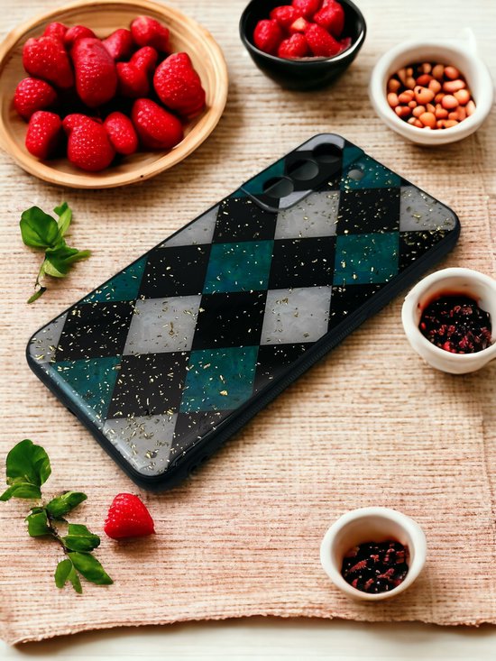 Samsung Galaxy S23 Hoesjes – Siliconen Backcover – Marmer Print – Groen-Ilumina Benelux