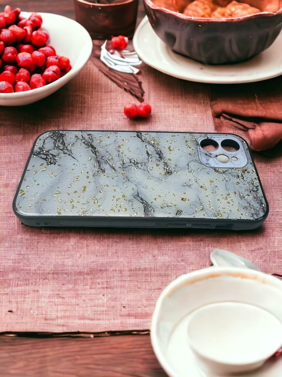 iPhone 11 Pro Max Hoesjes – Siliconen Backcover – Marmer Print – Slank Design – Wit-Ilumina Benelux