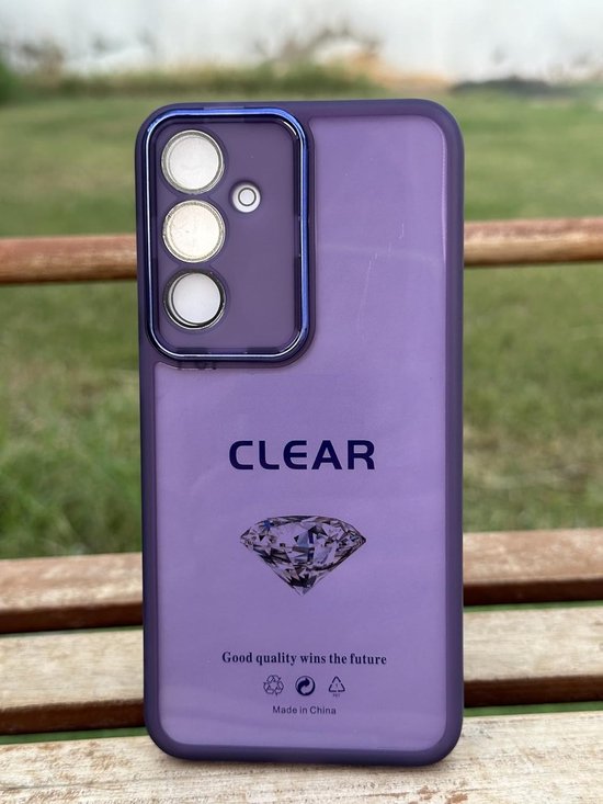 Samsung Galaxy S24 FE Hoesjes – Siliconen TPU Backcover – Camera Lens Film – Paars-Ilumina Benelux