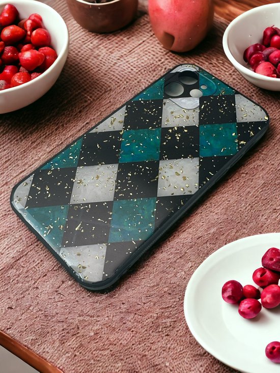 iPhone 11 Pro Hoesjes – Siliconen Backcover – Marmer Print – Groen-Ilumina Benelux