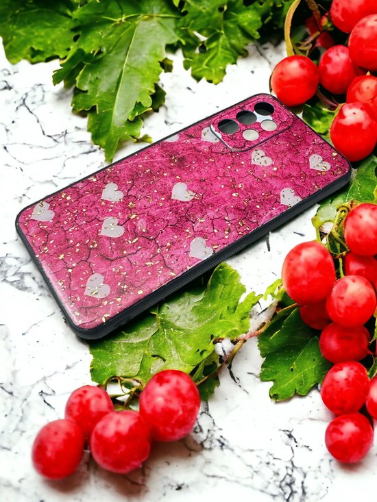 Samsung Galaxy A23 4G/5G Hoesjes – Siliconen Backcover – Soft TPU – Print Roze Hartjes – Roze-Ilumina Benelux