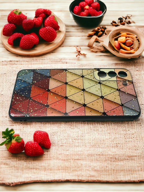 Samsung Galaxy S22 Plus Hoesjes – Siliconen Backcover – Marmer Triangle Print – Schokbestendig-Ilumina Benelux