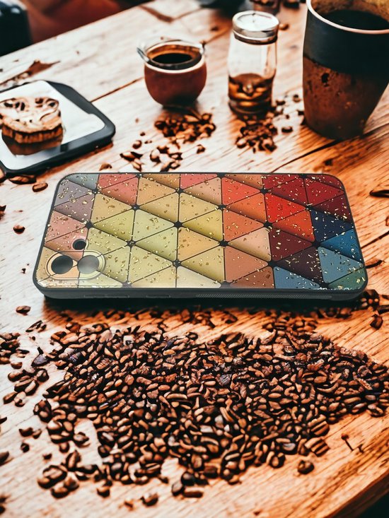 Samsung Galaxy A04 Hoesjes – Siliconen Backcover – Marmer Triangle Print – Schokbestendig-Ilumina Benelux