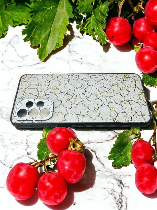 Samsung Galaxy A32 5G Hoesjes – Siliconen Backcover – Print – Schokbestendig – Gebroken Wit-Ilumina Benelux