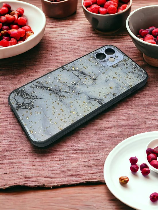 iPhone 12 Pro Hoesjes – Siliconen Backcover – Marmer Print – Slank Design – Wit-Ilumina Benelux