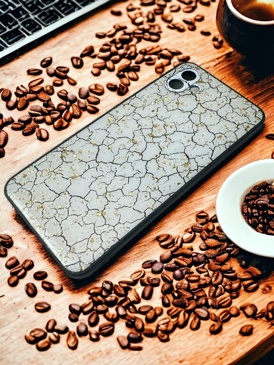 Silicone Hoesje Print - Backcover - Geschikt voor Samsung Galaxy A04 - Gebroken Wit