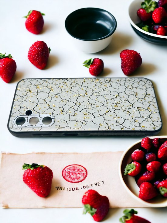 Samsung Galaxy A54 5G Hoesjes – Siliconen Backcover – Print Design – Gebroken Wit-Ilumina Benelux