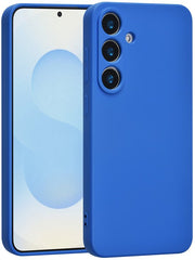 Samsung Galaxy S25 Hoesjes – Liquid Siliconen Backcover – Schokbestendig – Soft Touch – Diepblauw