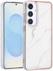 Samsung Galaxy S25 Hoesjes – TPU Backcover – Marmer Print – Wit