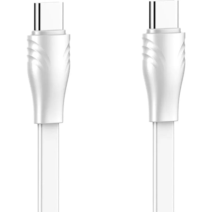 LDNIO LC132C USB-C naar USB-C Kabel – 2 Meter – 65W Fast Charge Flat Datakabel – Wit-Ilumina Benelux
