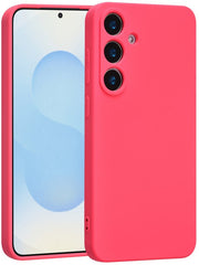 Samsung Galaxy S25 Hoesjes – Liquid Siliconen Backcover – Schokbestendig – Soft Touch – Felroze