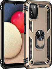Samsung Galaxy A03S Hoesjes – Anti-Shock Hybride Ring Armor Backcover – Schokbestendig – Goud