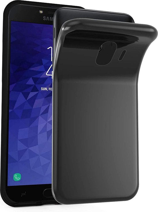 Samsung Galaxy J4 2018 Hoesjes – Siliconen Backcover – Soft Touch – Schokbestendig – Zwart-Ilumina Benelux