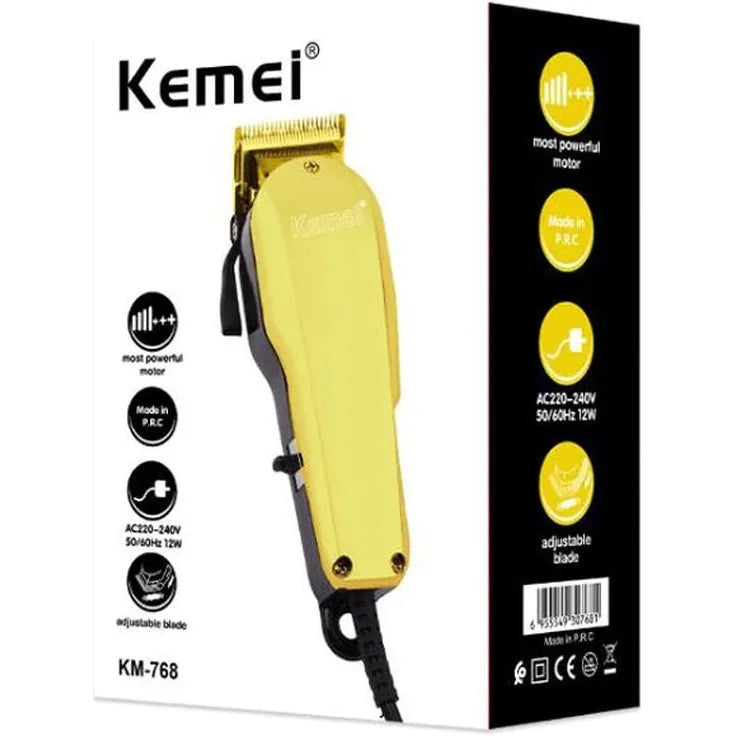 Kemei KM-768 Professionele Tondeuse – 12W Haartrimmer – Verstelbare Snijlengte – 4 Opzetkammen – Heren Tondeuse Voor Thuisgebruik-Ilumina Benelux