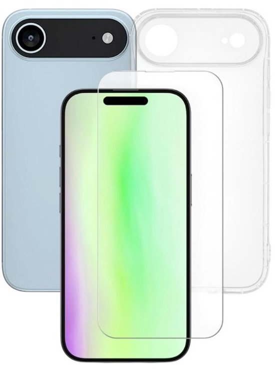 iPhone 17 Air Hoesjes – Siliconen Backcover – Transparant – Inclusief 2x Screenprotector Gehard Glas – Anti-kras-Ilumina Benelux
