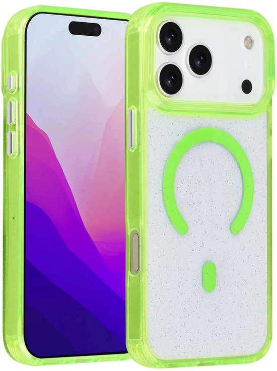iPhone 17 Pro Max Hoesjes – MagSafe Compatibel – Glitter Backcover – Krasbestendig – Groen-Ilumina Benelux