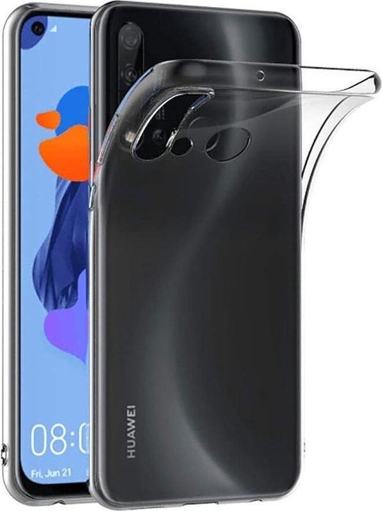 Huawei P20 Lite 2019 Hoesjes – Transparante TPU Siliconen Backcover – Soft Case – Inclusief Gehard Glas Screenprotector-Ilumina Benelux