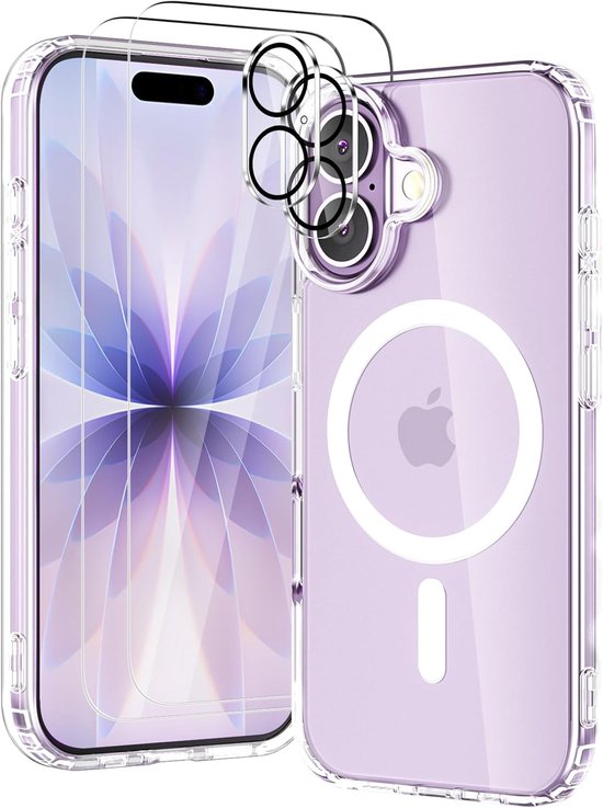 iPhone 17 Hoesjes – Transparante Backcover – Schokbestendig – MagSafe – Incl. 2x Screenprotector & Camera Lens Protector-Ilumina Benelux