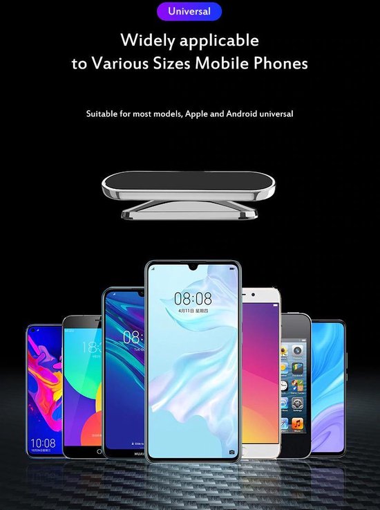 Telefoonhouder auto – Magnetische Autohouder – 360° Draaibaar – Sterke Magneet – Zwart-Ilumina Benelux