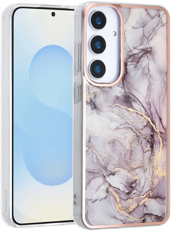 Samsung Galaxy S25 Hoesjes – TPU Backcover – Marmer Print – Bruin-Ilumina Benelux