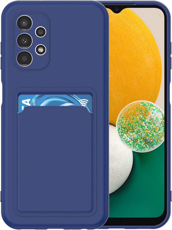 Samsung Galaxy A73 5G Hoesjes – Siliconen Backcover – Pasjeshouder – TPU – Blauw-Ilumina Benelux