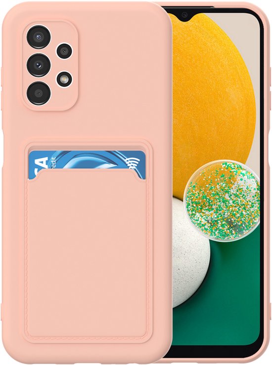 Samsung Galaxy A73 5G Hoesjes – Siliconen Backcover – Pasjeshouder – TPU – Lichtroze-Ilumina Benelux