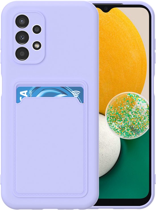 Samsung Galaxy A73 5G Hoesjes – Siliconen Backcover – Pasjeshouder – TPU – Lila-Ilumina Benelux