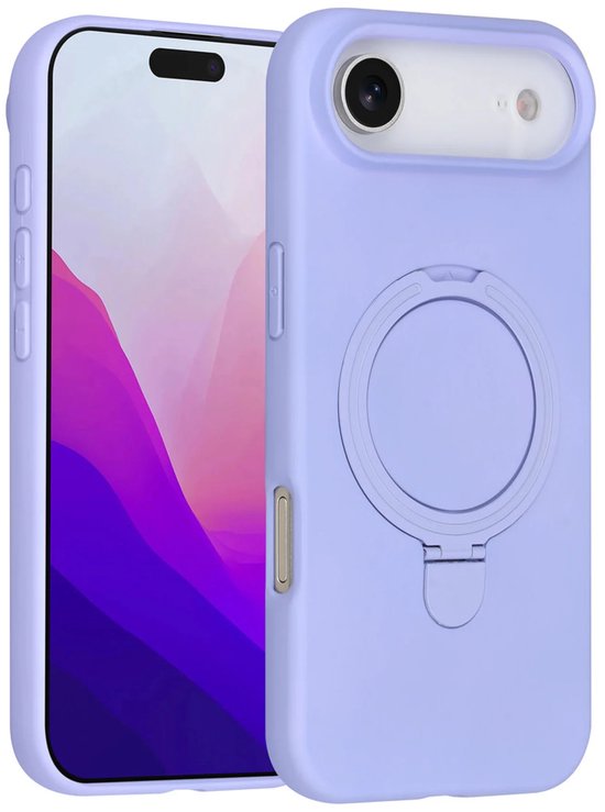 iPhone Air Hoesjes – Siliconen Backcover – Schokbestendig – Ringstandaard – Lila-Ilumina Benelux