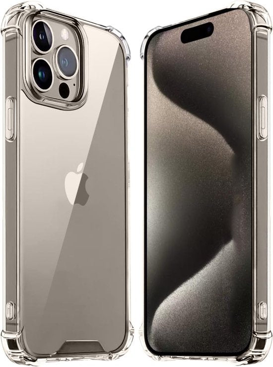 iPhone 15 Pro Hoesjes – Crystal Clear Backcover – Schokbestendig – Inclusief Screenprotector – Transparant-Ilumina Benelux