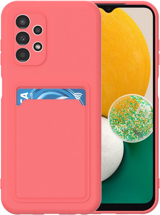 Samsung Galaxy A73 5G Hoesjes – Siliconen Backcover – Pasjeshouder – TPU – Roze-Ilumina Benelux