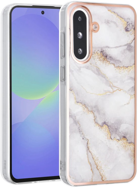 Samsung Galaxy A56 Hoesjes – TPU Backcover – Marmer Print – Grijs-Ilumina Benelux