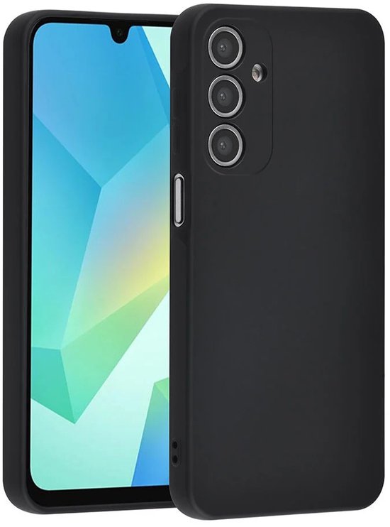 Samsung Galaxy A16 Hoesjes – Siliconen Backcover + 1x Screenprotector – Gehard Glas – Schokbestendig – Zwart-Ilumina Benelux