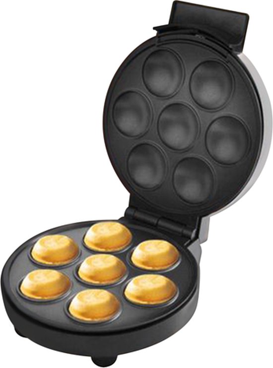 Cupcakemaker – 1000W Cake Maker SK-308 – Antiaanbakplaten – Voor 7 Cupcakes Tegelijk – Zwart-Cakemaker-Ilumina Benelux
