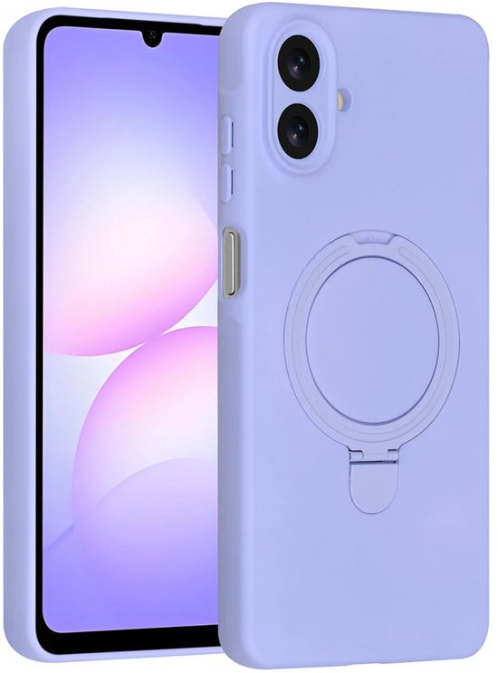 Samsung Galaxy A07 Hoesjes – Siliconen Backcover – Schokbestendig – Ringstandaard – Lila-Ilumina Benelux